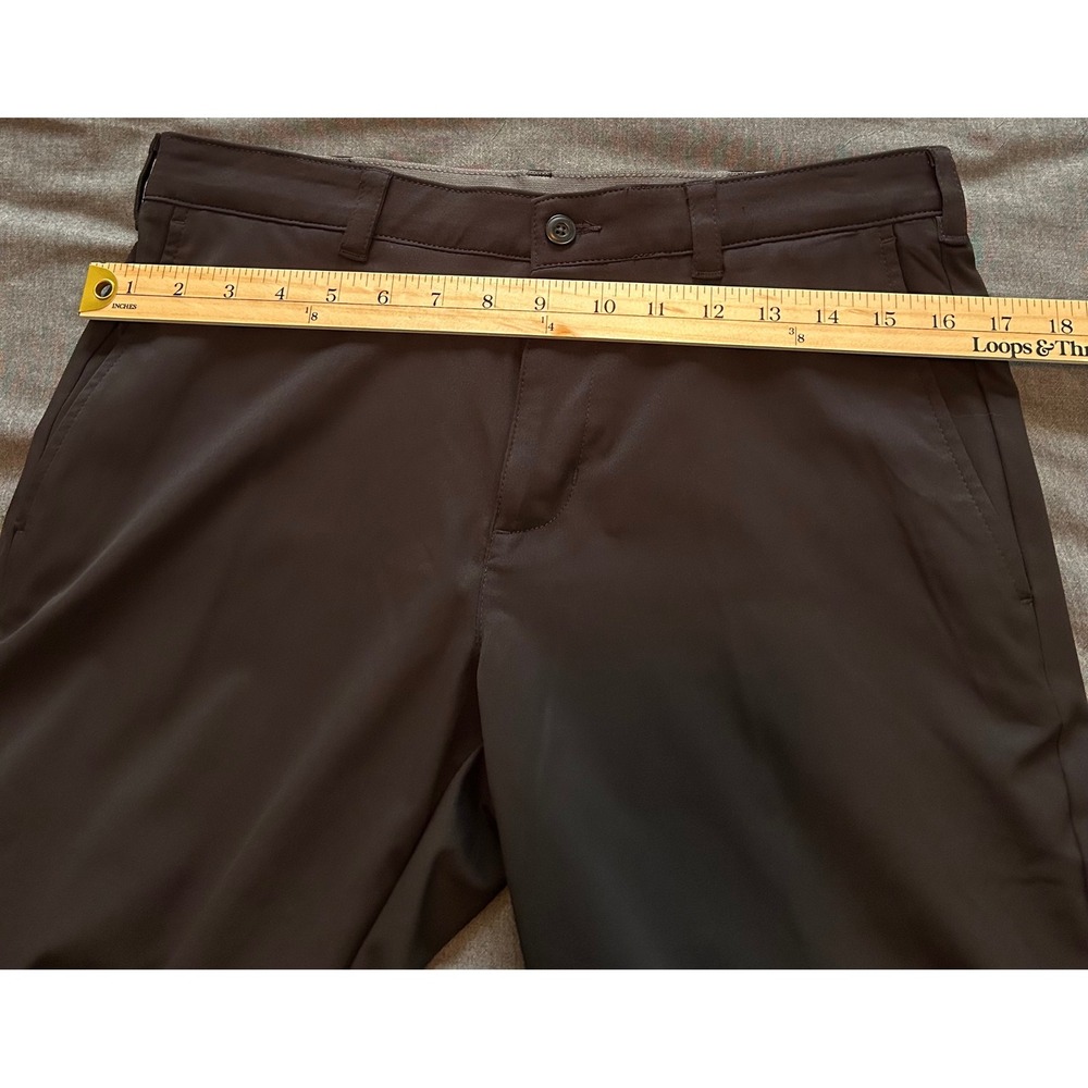 Ben Hogan Mens Performance Golf Pants Brown 30x30 Flat Front Straight Leg